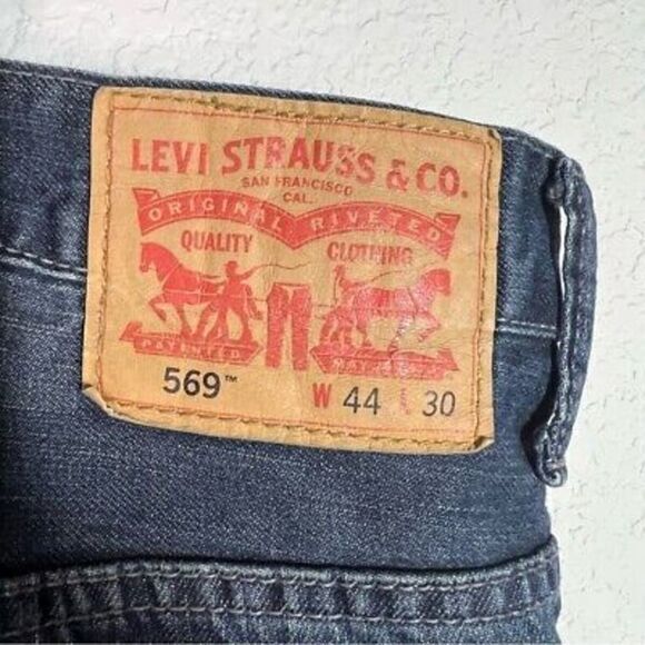 Levi's 569 Mens Loose Straight Fit Denim Jeans Size 44x30 Blue Medium Wash - Picture 5 of 7
